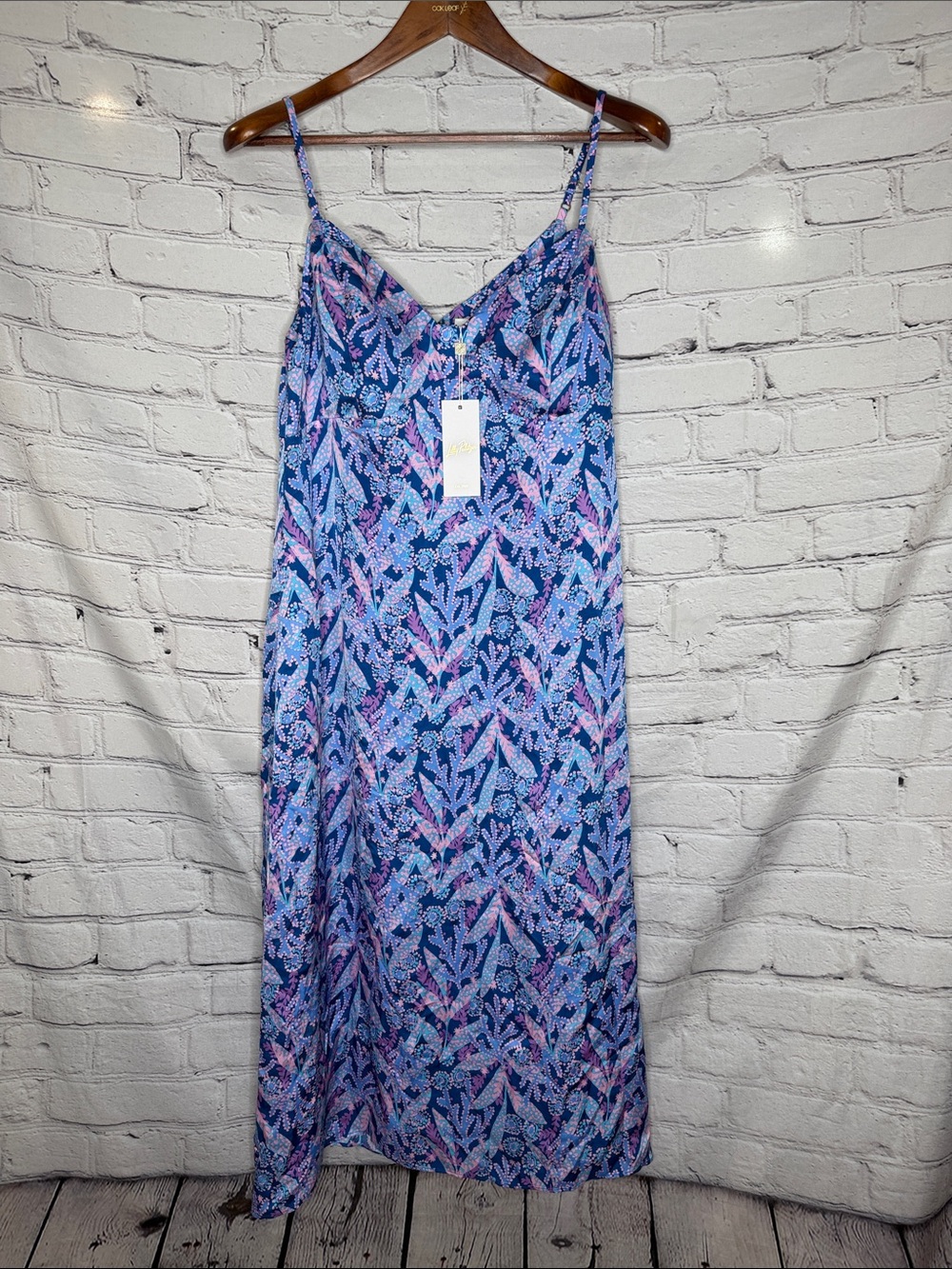Lilly Pulitzer Keana Satin Midi Slip Dress Size 10 Brand New W/Tags